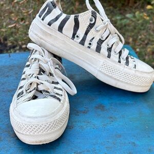Zebra Print Platform Sneakers
